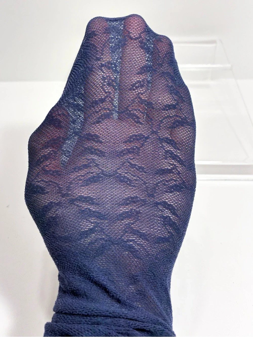 3 Pair Blue Navy Tights Lot: Patterned Textured Control Top Size M/L